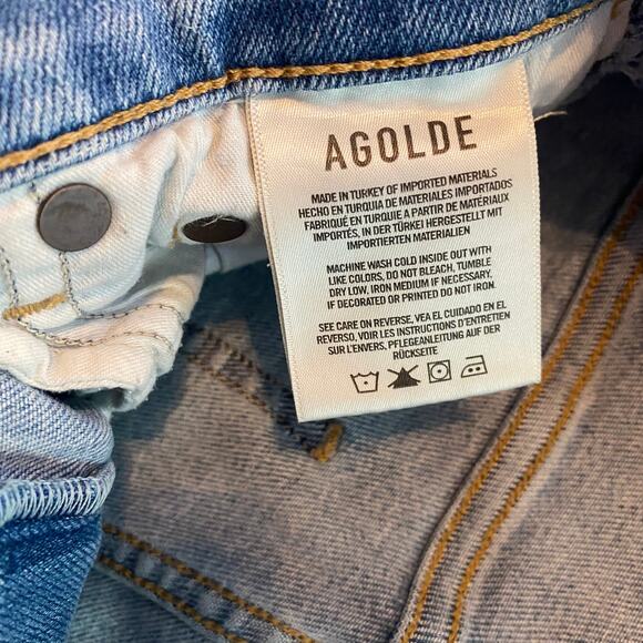 AGOLDE Sophie Medium Wash Skinny Jeans Preppy Distressed Frayed Women's size 27 - Picture 7 of 9